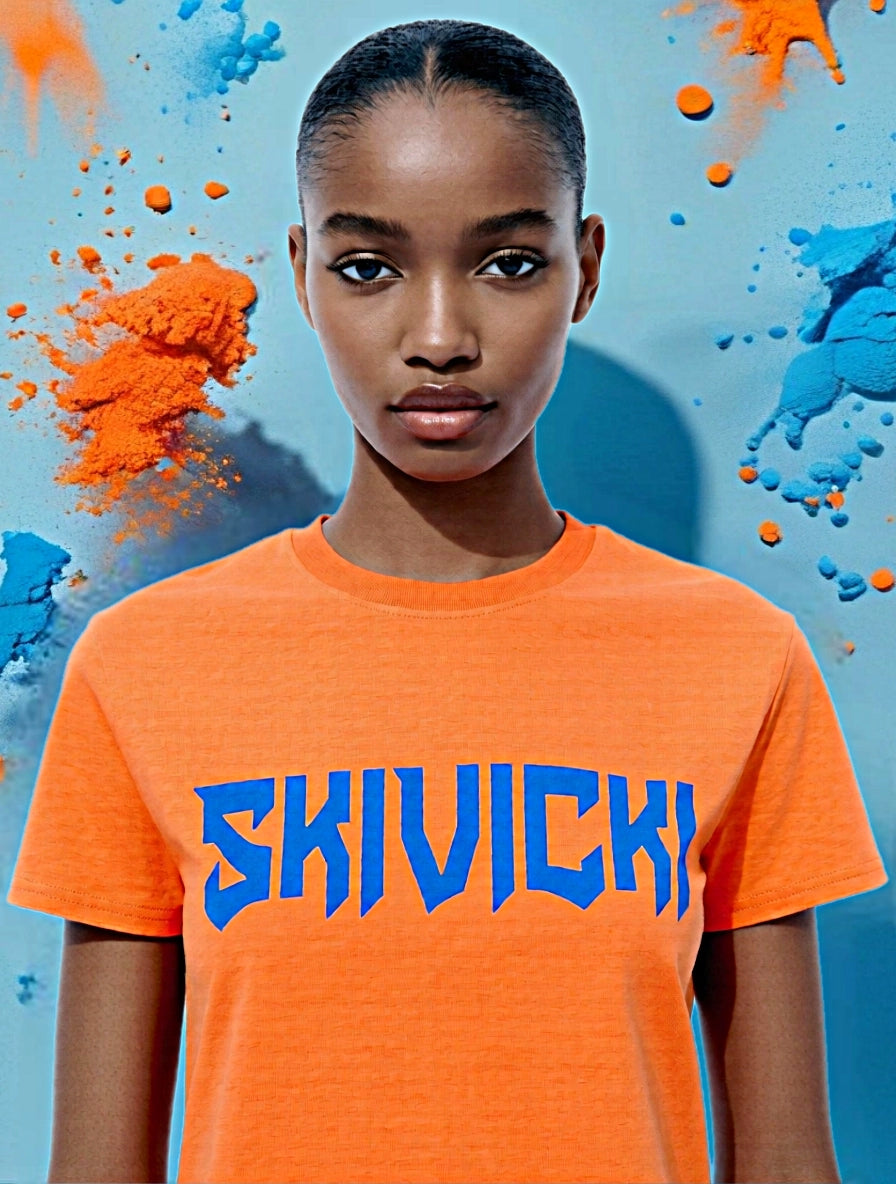 SkiVicki  Basic Orange & Teal T-shirt